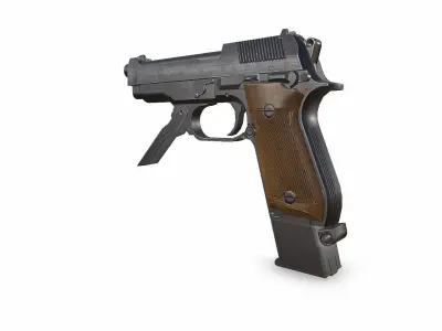 Beretta 93R Machine Pistol Low-poly PBR Low-poly 3D model