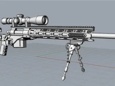 M2010 Enhanced Sniper Rifle rough model 3D model