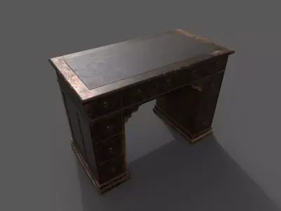 Damaged table Rustic and old  Low-poly 3D model