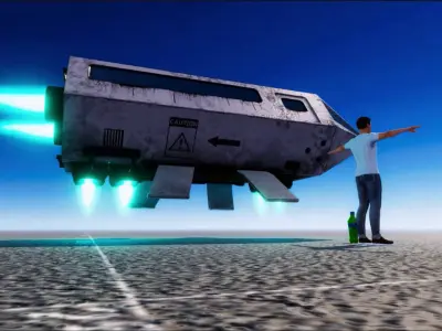 Sci Fi Transport Shuttle Dropship Game Ready Spaceship Low-poly 3D model