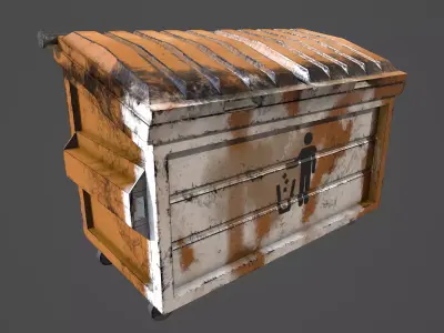 Trash Container Low Poly Game Ready Low-poly 3D model