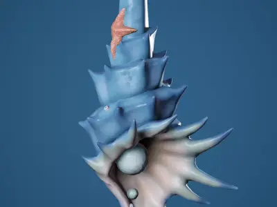 Sea sword Low-poly 3D model