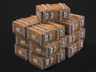 Ammo Crate Low-poly 3D model order