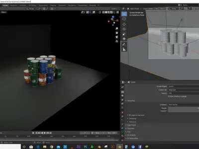 old oil barrels 3D model