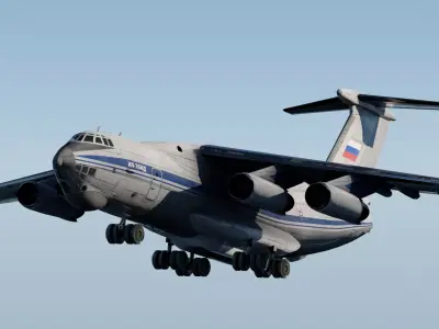 Iliouchine Il-76 Fully-Rigged Animated Game Ready Low-poly 3D model