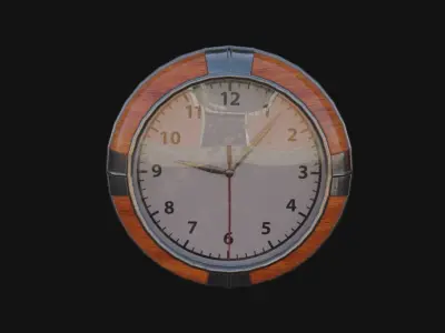 Old Wall Clock 3D Model Low-poly 3D model