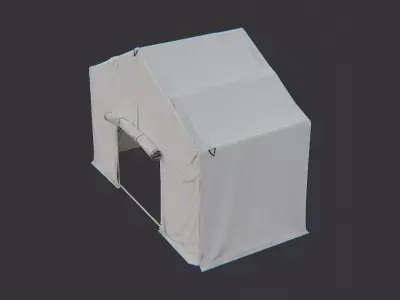 Military fob tent cap with green cloth Low-poly 3D model