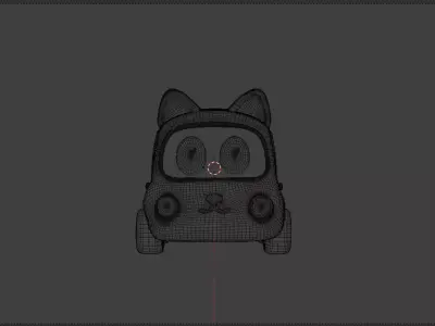 Cute Cartoon Cat Car 3D Model  Stylized Toy Vehicle for Kids  3D model