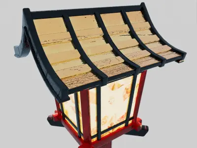 Japan Wooden Lamp 3D model