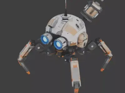 Sci-Fi Maintenance Drone 3D Model Low-poly 3D model