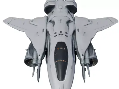 Quantum Raptor Spaceship Lowpoly GameReady Low-poly 3D model