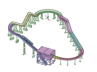 roller coaster Free 3D model buy
