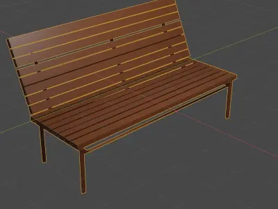 silla de parque 3D model