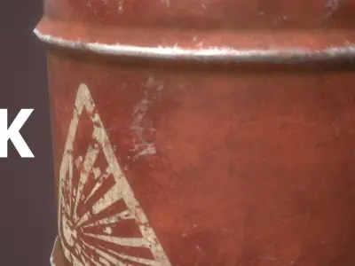 Barrel rusty Low-poly 3D model