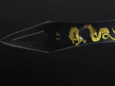 Free Download Knife Kunai Free low-poly 3D model