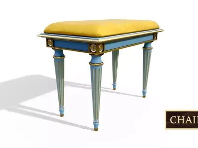 Baroque Harpsichord Louis XIV Low-poly 3D model