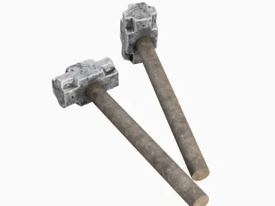 Dirty Sledgehammer 03 Low-poly 3D model