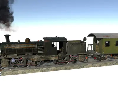Train Construction Kit Low-poly 3D model