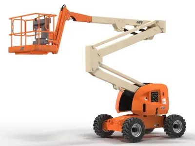 Telescopic Boom Lift Generic 2 Rigged 3D Model