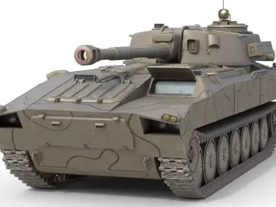 2S1 Gvozdika Soviet Howitzer Low-poly 3D model