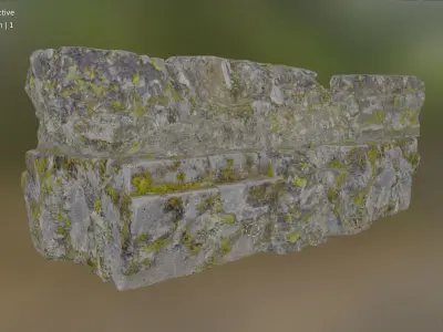 realistic rock mantle  Low-poly 3D model