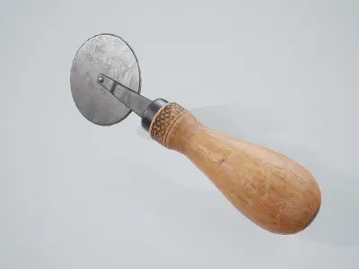 Pizza Cutter Tool PBR Game Ready Low-poly 3D model