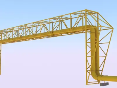 Pipeline bridge 3D model