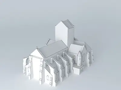 Church Auvers sur Oise Van Gogh painted Free 3D model