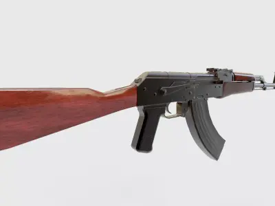 Black AK47 Assault Rifle Game Ready Low-poly 3D model
