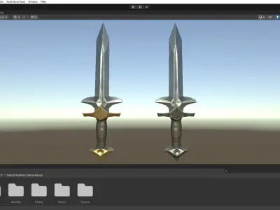 Sword Game Ready PBR Realistic medieval melee weapon Low-poly 3D model