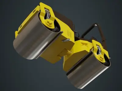 Road Roller 1A Low-poly 3D model