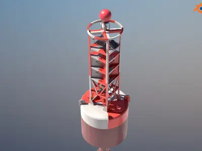 Navigation Buoy Low-poly 3D model