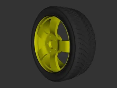 5 Spoke Wheel  Free 3D model