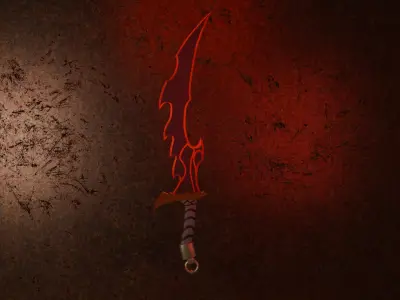 Red Sword Low-poly 3D model