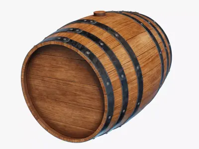Wooden Barrel 02 3D model