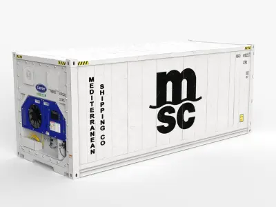 20ft MSC shipping Container Reefer CARRIER 3D model