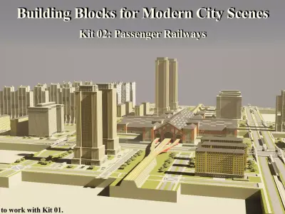 Building Blocks for Modern City Scenes - Kit 02 3D model