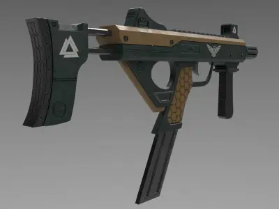 SMG Gun Free low-poly 3D model