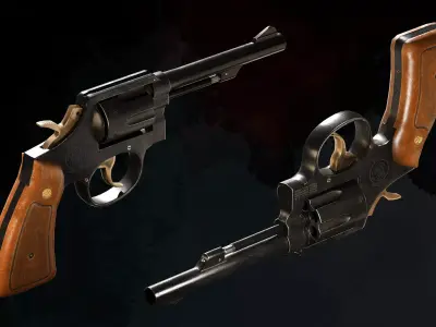 Revolver SmithWesson 10 Low-poly 3D model