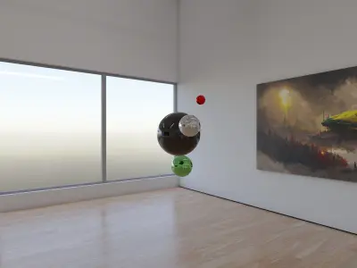 HDRI - Art Museum Gallery Interior 29 v2 - 16384x8192 Texture