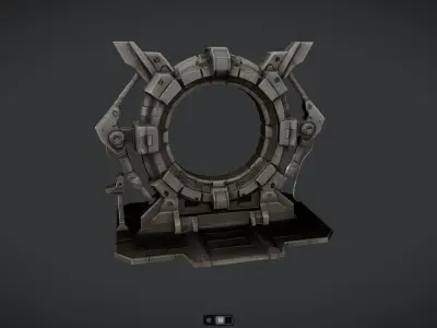 futuristic sci-fi portal gate 3D model