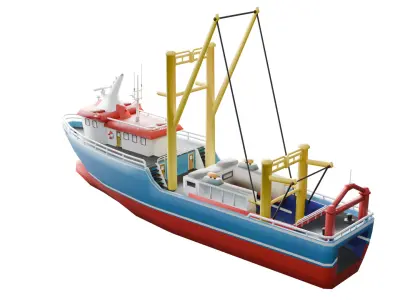 Low poly Boat Low-poly 3D model