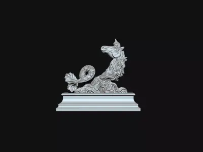 Seahorse 3D print model 3D print model