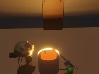 low poly decoration and creatures 3D model