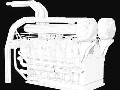 Black Engine Low Poly 3D model