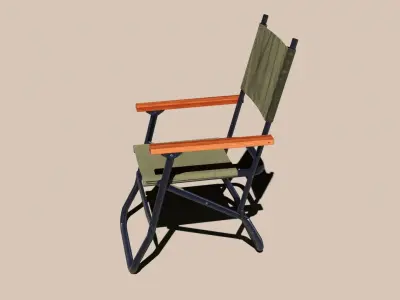 Military chair 01 Low-poly 3D model