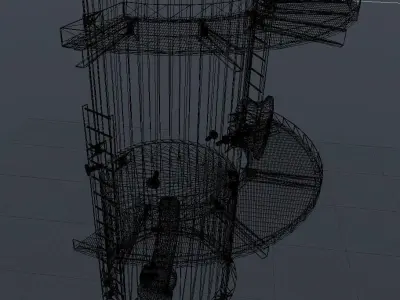 Industrial Equipment Vessels Skid Crane and Piping 3D model