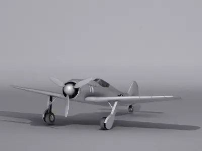 Focke wulf fw 190 A-8 Low-poly 3D model