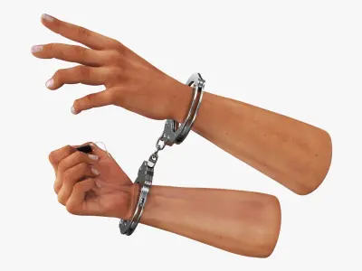  Locking Restraint Handcuffs Worn on Hands with Lockpick Metallic Silver 