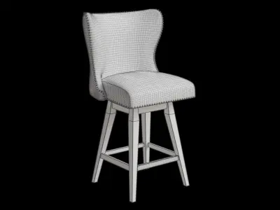 Curve Back Swivel Counter Stool 3D model